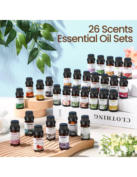 Conjunto de Aceites Esenciales Nuanchu 26 Pcs 10ml Aromaterapia