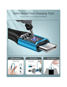 2Pack Cable de Carga USB C a USB C 60W AILKIN 3FT 2