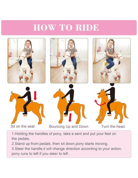 PonyFunny Unicornio de Montar para Bebés 6.31 kg 66x31x72 cm