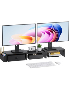 Soporte Doble Monitor VERSASKY Ajustable Ergonómico Negro 2