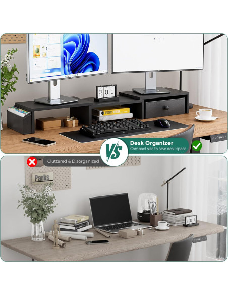 Soporte Doble Monitor VERSASKY Ajustable Ergonómico Negro