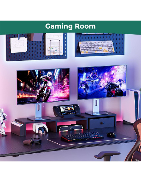 Soporte Doble Monitor VERSASKY Ajustable Ergonómico Negro