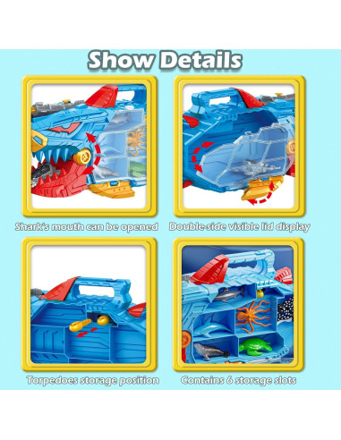 Juguete de Tiburón y Animales Marinos Frontoytall 18 Piezas