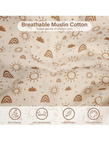 Cubierta de Lactancia MEXXI 100% Algodón Doble Capa Beige 109x76 cm