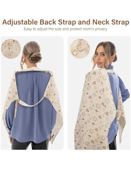 Cubierta de Lactancia MEXXI 100% Algodón Doble Capa Beige 109x76 cm