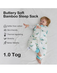 Saco de Dormir BubblePanda Rayón Bambú 6-12 Meses Dinosaurio 2