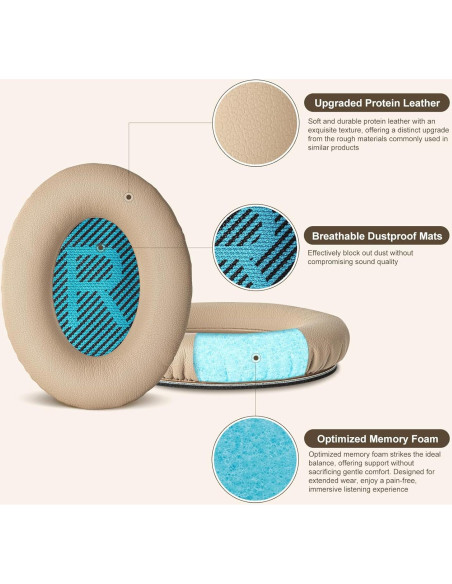 Almohadillas de Reemplazo Aurivor para Auriculares Bose QC 35/25/15 Almohadillas de Reemplazo Aurivor para Auriculares Bose QC 35/25/15
