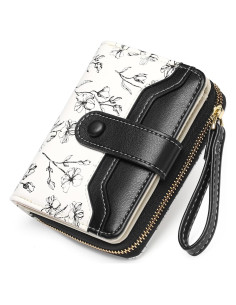 Cartera GAEKEAO Mujer Slim Bloqueo RFID Floral Cuero 11.5cm