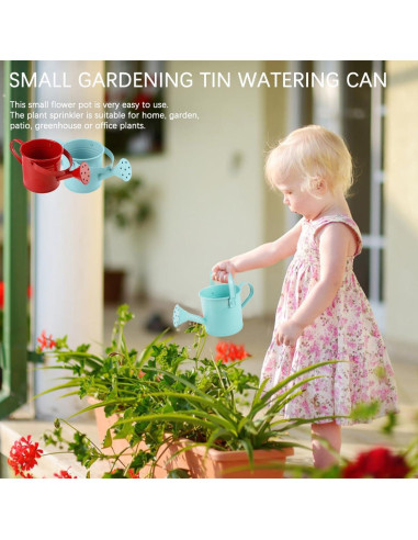 2 Regaderas de Metal para Niños LNQ LUNIQI 200ml Azul/Rojo