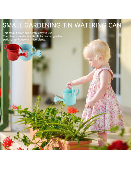 2 Regaderas de Metal para Niños LNQ LUNIQI 200ml Azul/Rojo