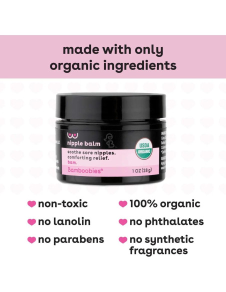 Bálsamo para Pezones Bamboobies Orgánico 28.35 g - Sin Lanolina