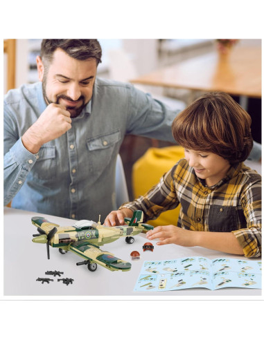 Set de Construcción Avión de Combate Spitfire TOY PLAYER 290 Piezas