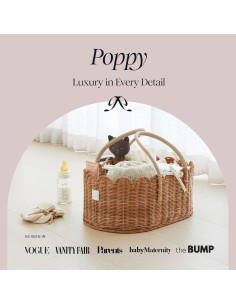 Organizador de Pañales Premium BEBE BASK - Cesta Ondulada Mocca 2