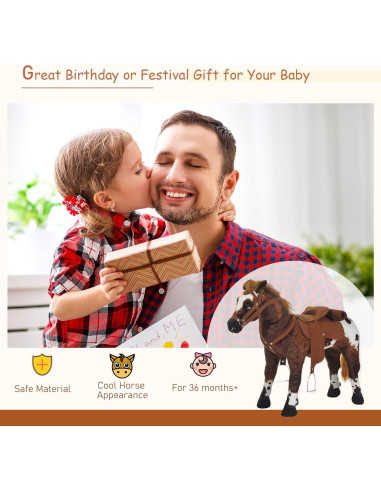 Caballo de Montar Qaba para Niños 3 a 5 Años con Sonido