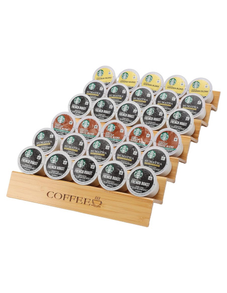 Soporte para Cápsulas de Café MinBoo de Bambú - 2 Piezas, 30 K-Cups