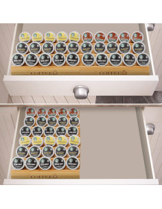 Soporte para Cápsulas de Café MinBoo de Bambú - 2 Piezas, 30 K-Cups 2