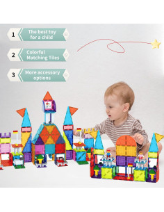 PicassoTiles 353pcs Ladrillos y Azulejos Magnéticos Educativos 2