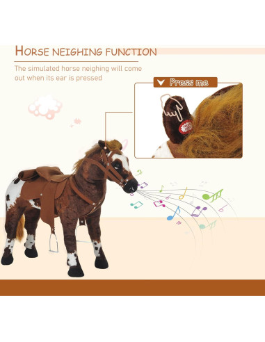 Caballo de Montar Qaba para Niños 3 a 5 Años con Sonido