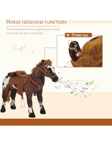 Caballo de Montar Qaba para Niños 3 a 5 Años con Sonido