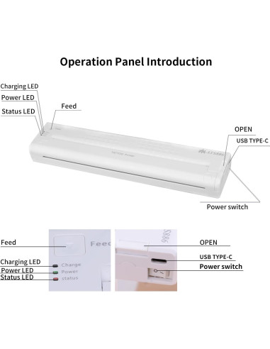 Impresora de Plantillas de Tatuaje YILONG ATS886 Inalámbrica Bluetooth