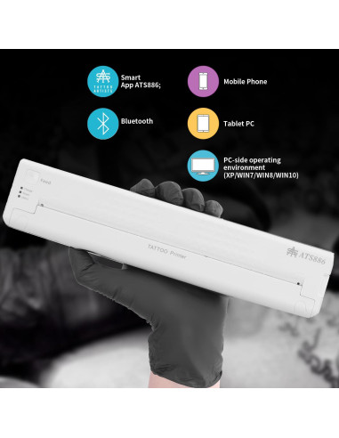 Impresora de Plantillas de Tatuaje YILONG ATS886 Inalámbrica Bluetooth