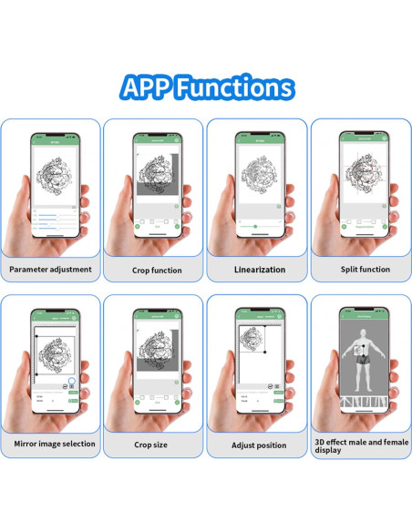 Impresora de Plantillas de Tatuaje YILONG ATS886 Inalámbrica Bluetooth