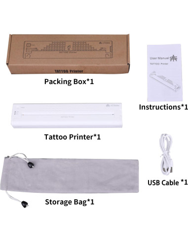 Impresora de Plantillas de Tatuaje YILONG ATS886 Inalámbrica Bluetooth