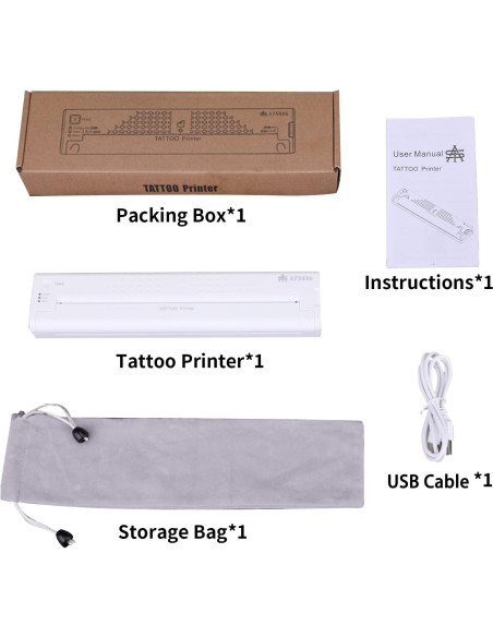 Impresora de Plantillas de Tatuaje YILONG ATS886 Inalámbrica Bluetooth