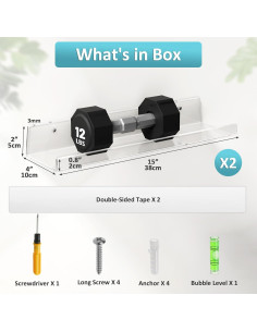 Estantes Flotantes Acrílicos Albumgit 2 Piezas 38.1 cm 2