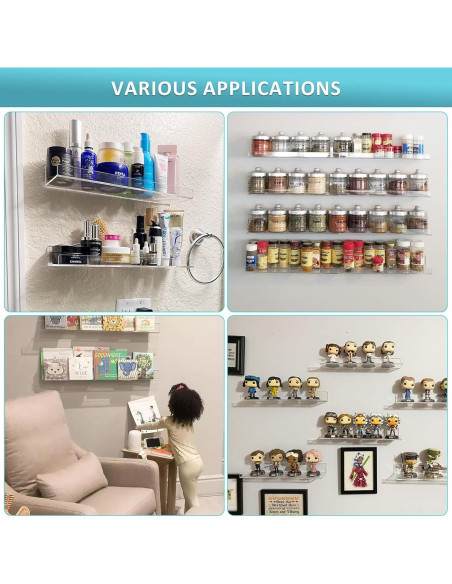 Estantes Flotantes Acrílicos Albumgit 2 Piezas 38.1 cm