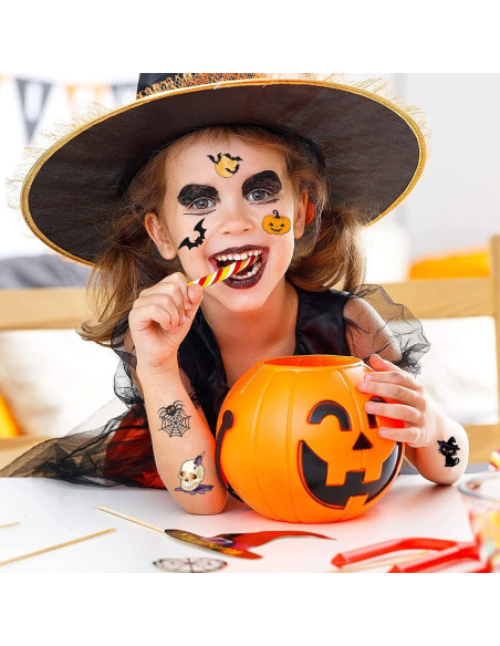 288 Tatuajes Temporales Halloween Niños - 39 Diseños Divertidos