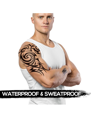 Tatuajes Temporales Impermeables Kotbs - 2 Hojas Totem Tribal