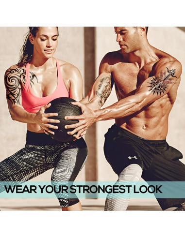 Tatuajes Temporales Impermeables Kotbs - 2 Hojas Totem Tribal