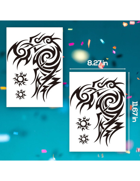 Tatuajes Temporales Impermeables Kotbs - 2 Hojas Totem Tribal Tatuajes Temporales Impermeables Kotbs - 2 Hojas Totem Tribal