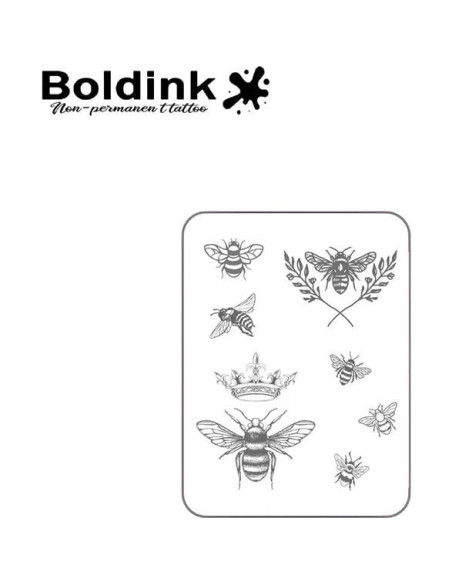 Tatuajes Semipermanentes Boldink Abejas 10x7cm - A Prueba de Agua