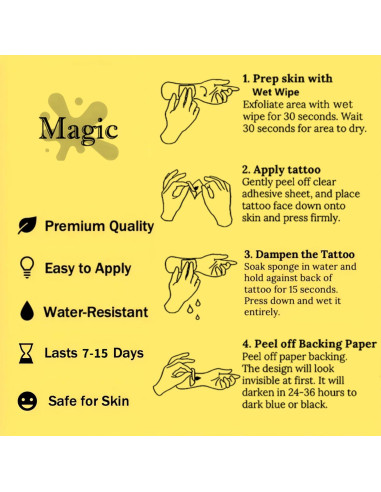 Tatuajes Semipermanentes Boldink Abejas 10x7cm - A Prueba de Agua