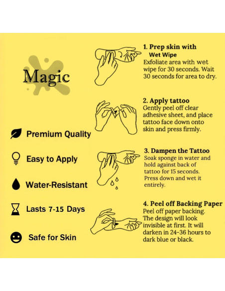 Tatuajes Semipermanentes Boldink Abejas 10x7cm - A Prueba de Agua