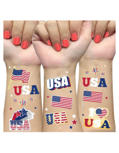 Tatuajes Temporales 4 de Julio AOYOO - 70 Diseños Americanos