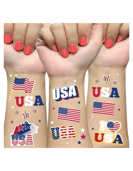 Tatuajes Temporales 4 de Julio AOYOO - 70 Diseños Americanos Tatuajes Temporales 4 de Julio AOYOO - 70 Diseños Americanos