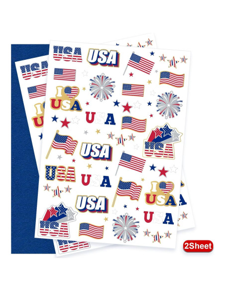 Tatuajes Temporales 4 de Julio AOYOO - 70 Diseños Americanos Tatuajes Temporales 4 de Julio AOYOO - 70 Diseños Americanos