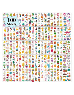 Tatuajes Temporales Partywind 100 Hojas 1150 Estilos Niños