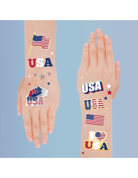 Tatuajes Temporales 4 de Julio AOYOO - 70 Diseños Americanos Tatuajes Temporales 4 de Julio AOYOO - 70 Diseños Americanos