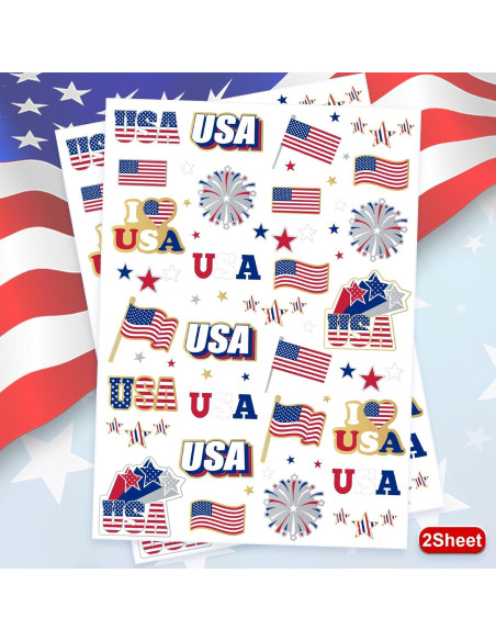 Tatuajes Temporales 4 de Julio AOYOO - 70 Diseños Americanos Tatuajes Temporales 4 de Julio AOYOO - 70 Diseños Americanos
