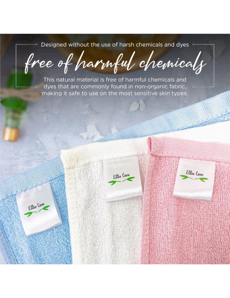 Toallitas Faciales Reutilizables Ellie Cove 100% Rayón Bambú Set 6 Toallitas Faciales Reutilizables Ellie Cove 100% Rayón Bambú Set 6