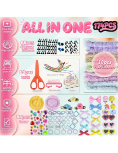 Kit de Manualidades HitsX 175 Piezas con Limpiapipas Brillantes 2