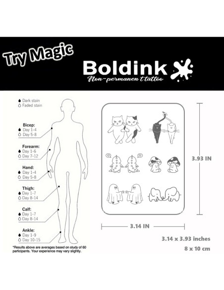 Tatuajes Semipermanentes Boldink - Animales Pequeños y Lindos