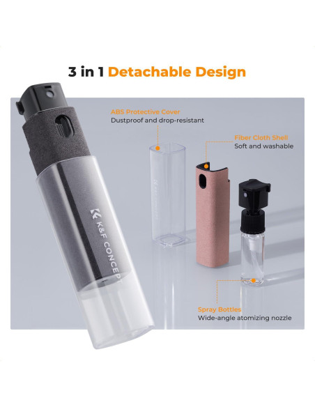 K&F CONCEPT Kit Limpiador Pantallas 2 Pcs Spray y Paño Microfibra K&F CONCEPT Kit Limpiador Pantallas 2 Pcs Spray y Paño Microfibra