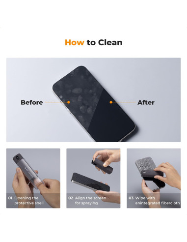 K&F CONCEPT Kit Limpiador Pantallas 2 Pcs Spray y Paño Microfibra