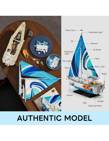 Velero La Brisa FUNWHOLE 1640 Piezas Modelo de Exhibición