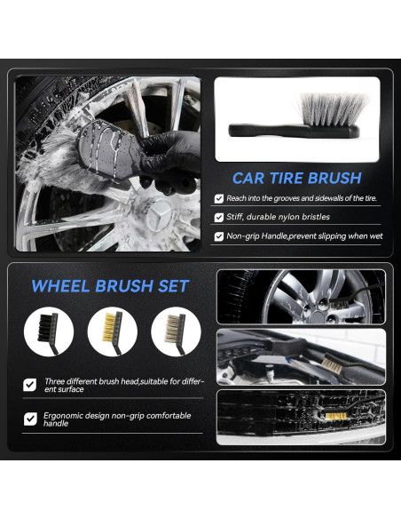 Kit de Detallado de Automóviles 21 Piezas COOGEO con Gel y Cepillos